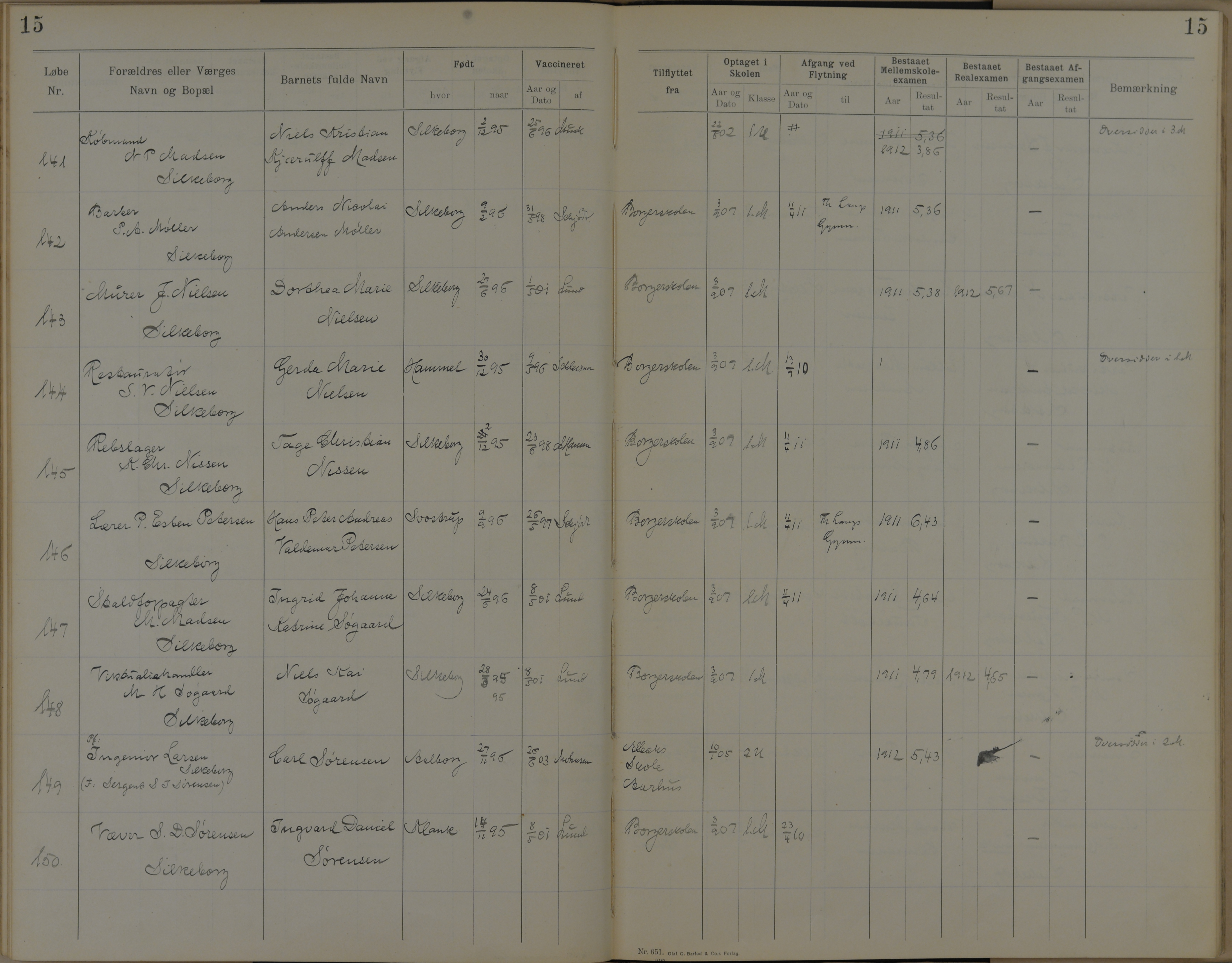 Søndergade Skoles protokol