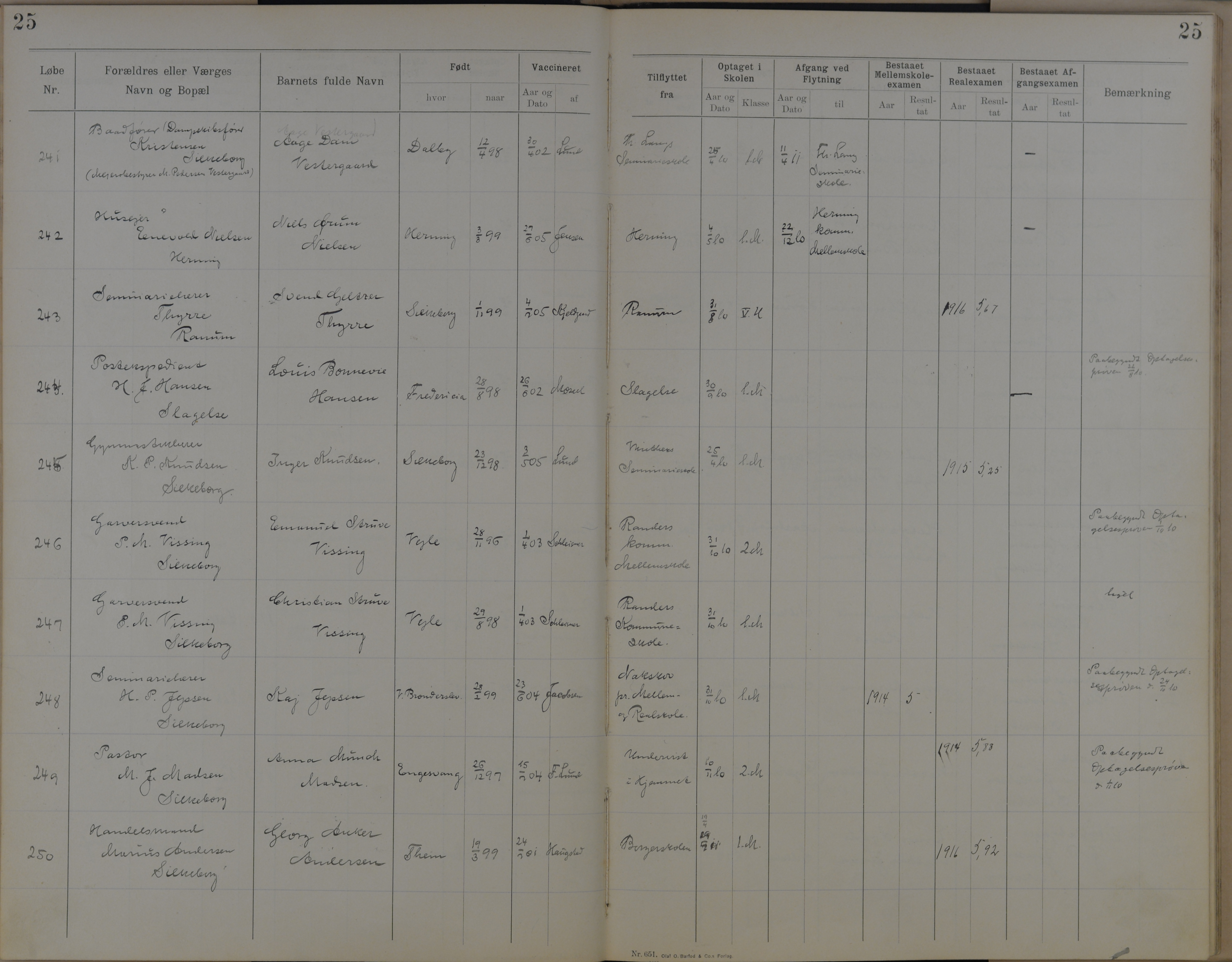 Søndergade Skoles protokol