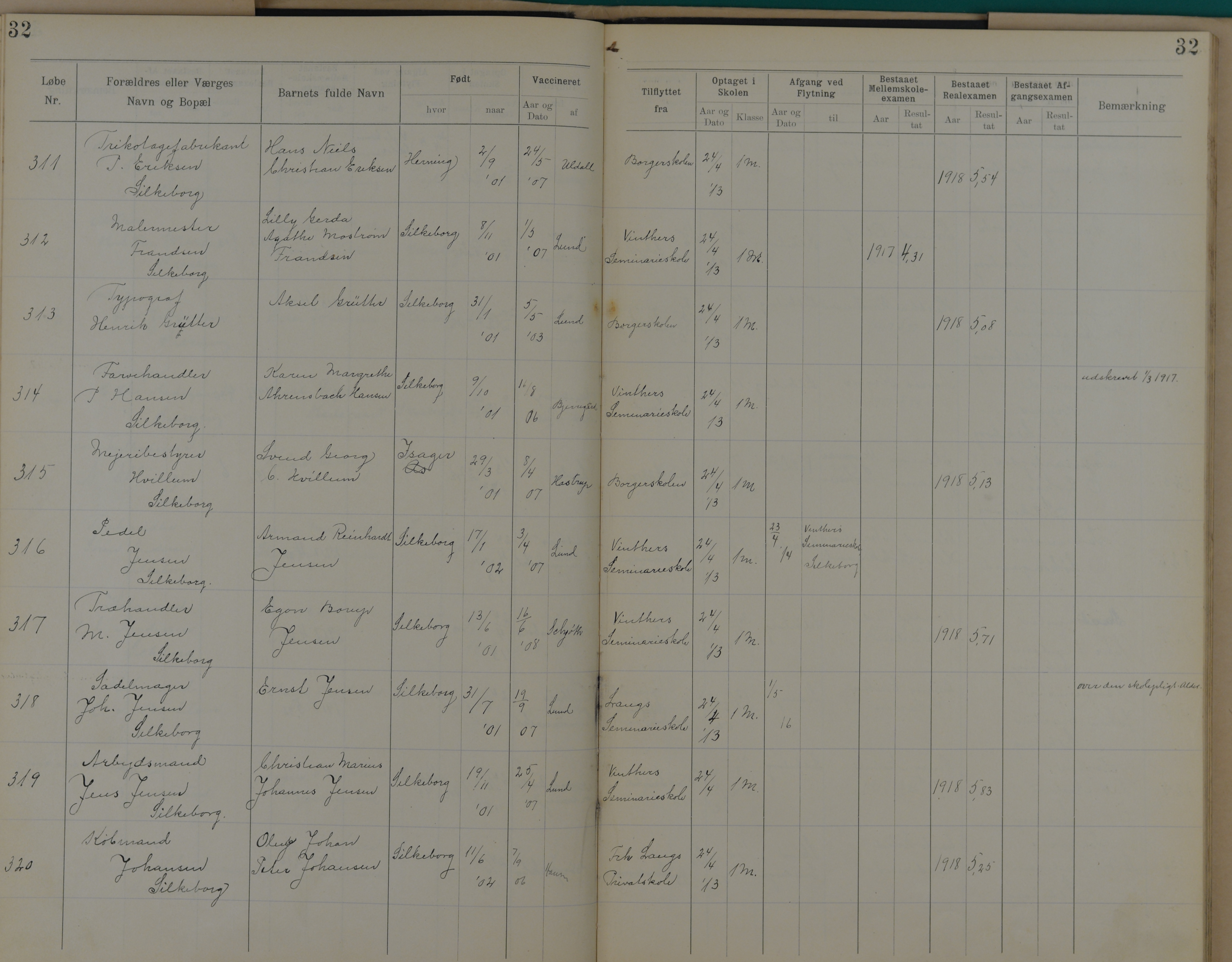 Søndergade Skoles protokol